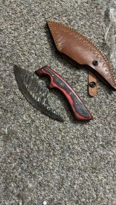 Damascus Ulu Knife for Camping and Meat Prep