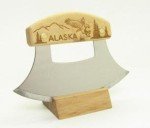 Eagle Flight Ulu Knife with Birch Handle