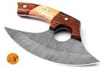 Handmade Damascus Steel Ulu Knife & Pizza Cutter