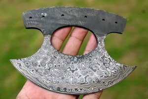 Custom Handmade Damascus Steel Ulu Knife Blade