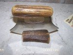 Alaskan ULU Knife with Antler Handle and Base