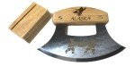 Alaska Birch Ulu Knife with Wood Stand