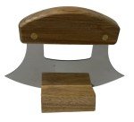 Alaska Birch Ulu Knife with Wood Stand