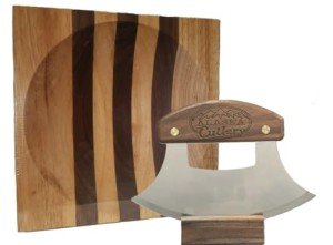 8" Walnut Ulu Knife Set with 6.25" Blade