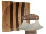8" Walnut Ulu Knife Set with 6.25" Blade