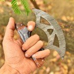 Damascus Steel Ulu Knife - Alaskan Pizza Cutter