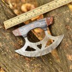 Damascus Steel Ulu Knife - Alaskan Pizza Cutter