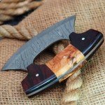 Handmade Damascus Ulu Knife for All Cooking Needs