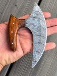 Hand Forged Damascus Ulu Knife with Sheath