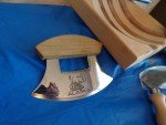 Set of 3 Engraved Alaska Ulu Knives with Bowl