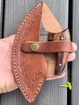 Hand Forged Damascus Ulu Knife with Sheath