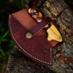 Damascus Steel Chef Ulu Knife with Wood Handle