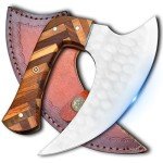 Handmade Damascus Steel Alaskan Ulu Knife with Sheath