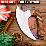 Handmade Damascus Steel Alaskan Ulu Knife with Sheath