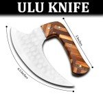Handmade Damascus Steel Alaskan Ulu Knife with Sheath