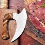 Handmade Damascus Steel Alaskan Ulu Knife with Sheath