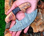 Hand Forged Damascus Steel Alaskan Ulu Knife