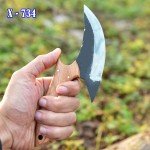 Alaska Ulu Carbon Steel Skinning Knife with Sheath