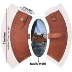 Damascus Ulu Knife with Wood Handle - Vintage Style