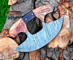 Hand Forged Damascus Steel Alaskan Ulu Knife