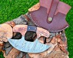 Hand Forged Damascus Steel Alaskan Ulu Knife