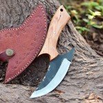 Alaska Ulu Carbon Steel Skinning Knife with Sheath