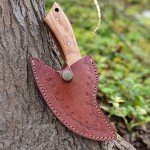 Alaska Ulu Carbon Steel Skinning Knife with Sheath