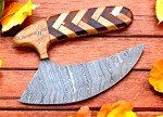 Custom Handmade Damascus Steel Ulu Chef Knife