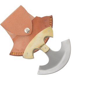Alaskan Ulu Knife with Bone Handle and Sheath