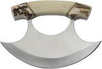 Rite Edge Brown & White Ulu Fixed Blade Knife