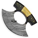 Damascus Steel Ulu Knife with Bone Handle
