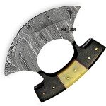Damascus Steel Ulu Knife with Bone Handle