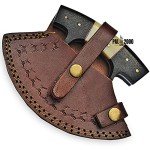 Damascus Steel Ulu Knife with Bone Handle