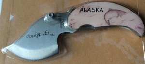 Alaska Scrimshaw Handle Pocket Ulu Knife