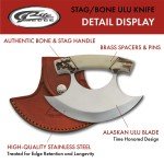Rite Edge Stag Bone Ulu Fixed Blade Knife