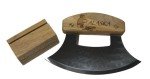 Alaska Birch Ulu Knife with Wooden Stand