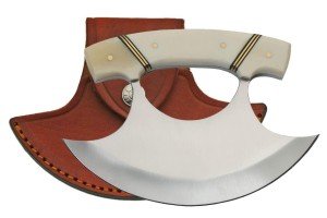 Rite Edge Ulu White Bone Fixed Blade Knife