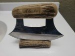 Alaska Ulu Knife with Antler Bone Base