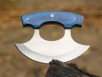D2 Steel Ulu Knife with Blue Pakka Handle