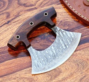 Personalized Hand Forged Damascus Steel ULU Chef Knife
