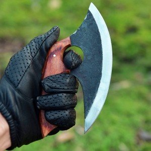 7-Inch Carbon Steel Ulu Knife with Sheath