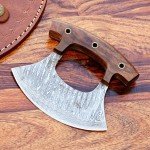 Personalized Hand Forged Damascus Steel ULU Chef Knife