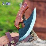 7-Inch Carbon Steel Ulu Knife with Sheath