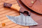 Custom Handmade Damascus Steel Ulu Chef Knife