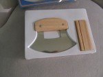 Alaskan ULU Knife with Wooden Display Stand