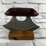 Walnut Ulu Knife with Display Stand - Inupiat Style