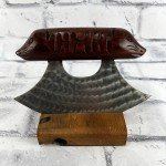 Walnut Ulu Knife with Display Stand - Inupiat Style