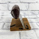 Walnut Ulu Knife with Display Stand - Inupiat Style