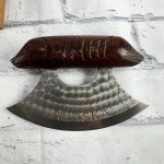Walnut Ulu Knife with Display Stand - Inupiat Style