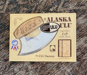 Birch Wood Ulu Knife with Display Stand - 1993